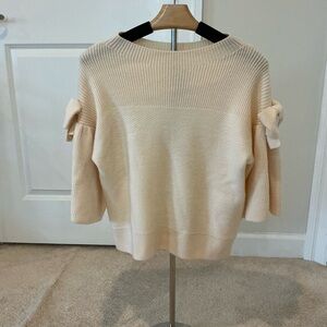 Club Monaco Cream Sweater with Bow Accents